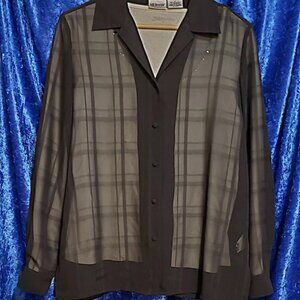 Liz Baker sheer button down blouse size 8